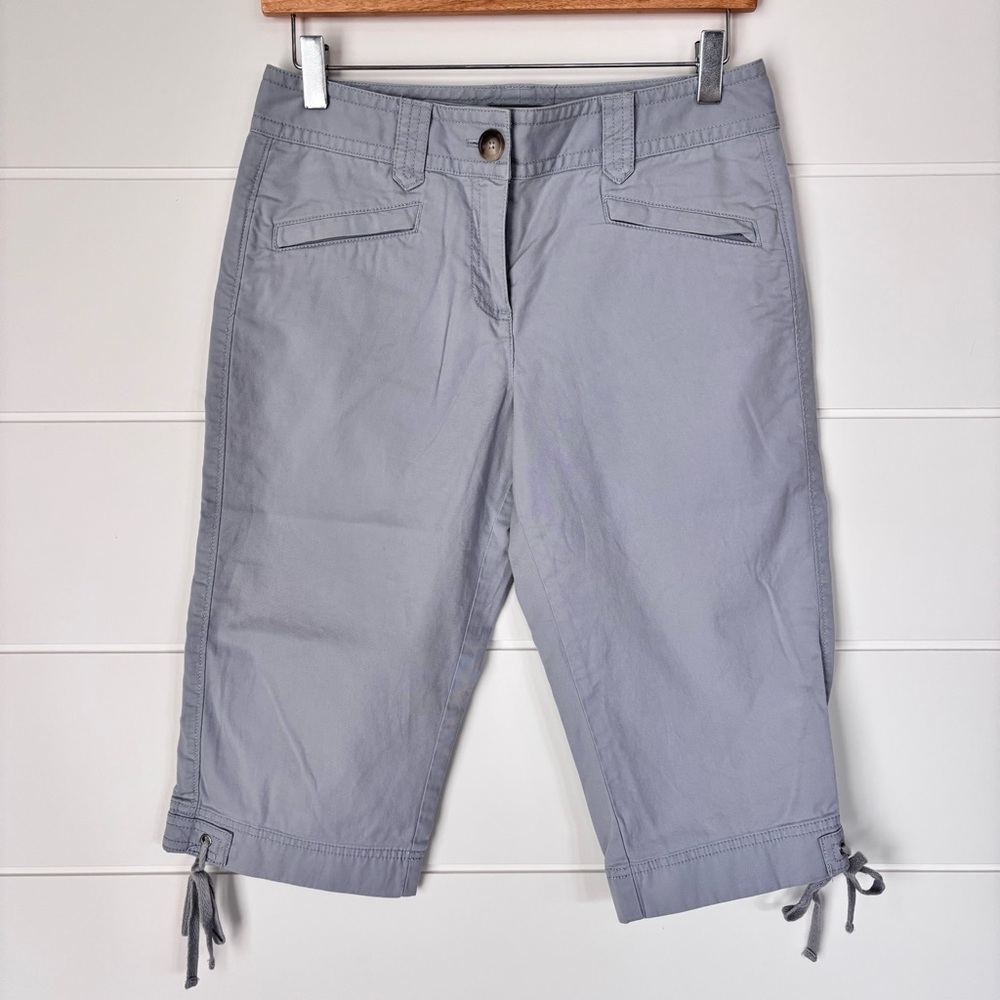 Ann Taylor Gray Capri pants Relaxed Fit Cotton Spandex Size 4P